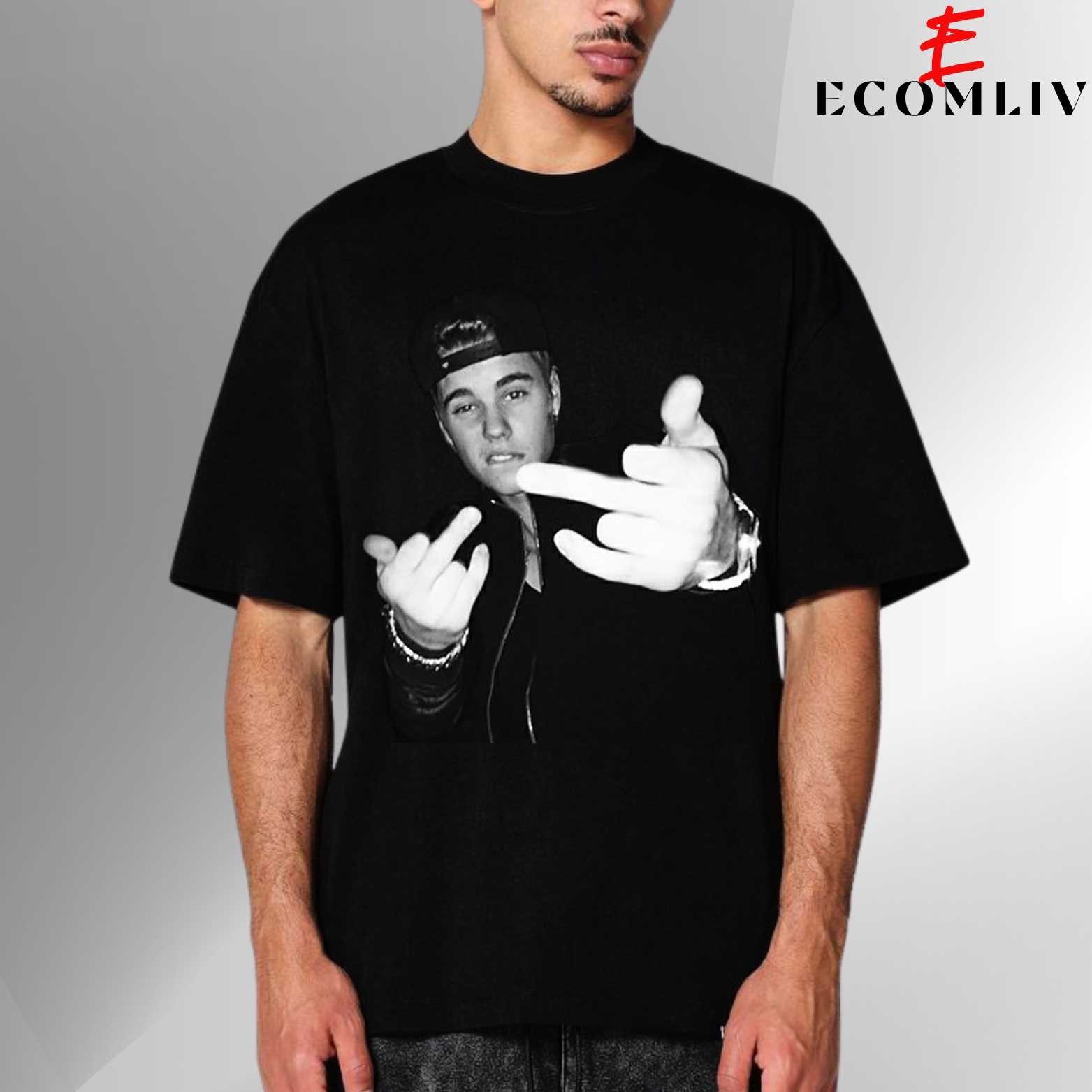 Justin Bieber Face Unisex T-Shirt, Pop Star Fan Shirt